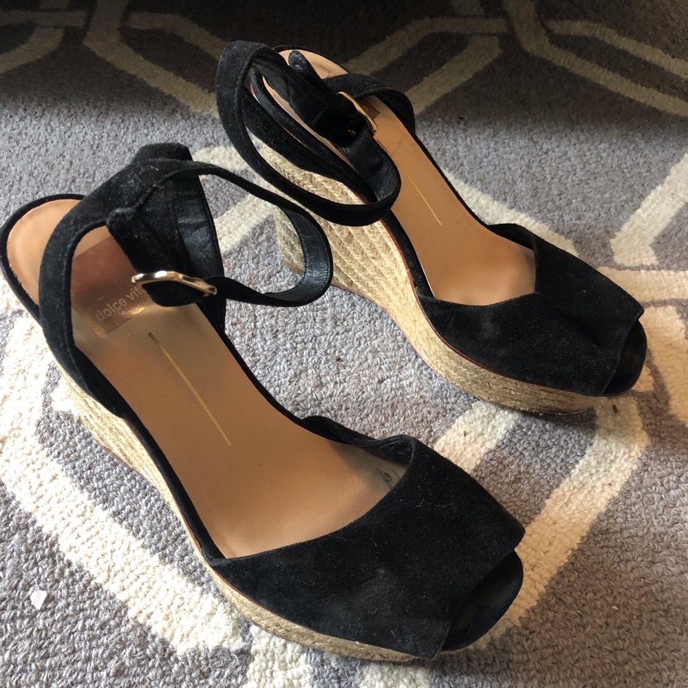 Dolce Vita Black Suede Wedges